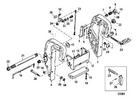 Зажимной кронштейн (ручной) 2-Х ТАКТНОГО ПЛМ MERCURY 55 Серийный номер от 0G590000 до 0G760299