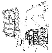 Впускной коллектор 4-Х ТАКТНОГО ПЛМ MERCURY 100 Серийный номер от 1B366823 и выше