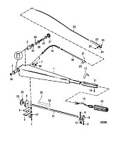 Ручки руля комплект (Часть 1) 2-Х ТАКТНОГО ПЛМ MERCURY 55 Серийный номер от 9973100 до 0P016999