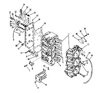 Блок цилиндров и картер 2-Х ТАКТНОГО ПЛМ MERCURY 90 Серийный номер от 9589039 до 9793576