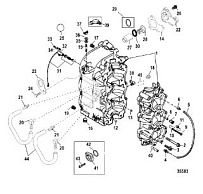 Блок цилиндров 2-Х ТАКТНОГО ПЛМ MERCURY 55 Серийный номер от 0G590000 до 0G760299