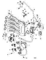 Впускной коллектор 4-Х ТАКТНОГО ПЛМ MERCURY 50 Серийный номер от 0P153500 до 0P400999