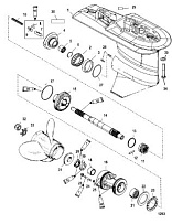 Корпус шестерни(карданный вал-2.33:1)(Serial #1C033810 и ниже) 4-Х ТАКТНОГО ПЛМ MERCURY 50 Серийный номер от 1C000001 до 1C050251