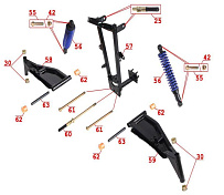 Ходовая часть, органы управления снегохода Irbis Dingo T150 (2017 г.) (часть 2)