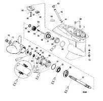Корпус коробки передач (карданный вал) (1.83: 1 передаточное отношение) 2-Х ТАКТНОГО ПЛМ MERCURY 50EO Серийный номер от 0G760300  до 0T979999