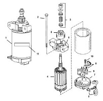 Стартер(USA- 1B282399 и ниже) 4-Х ТАКТНОГО ПЛМ MERCURY 60 Серийный номер от 0P153500 до 0P400999