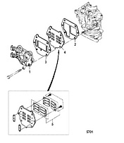 Впускной коллектор 2-х тактного ПЛМ MERCURY 9.9 MH 169CC Серийный номер от 0N007788 до 0N055109